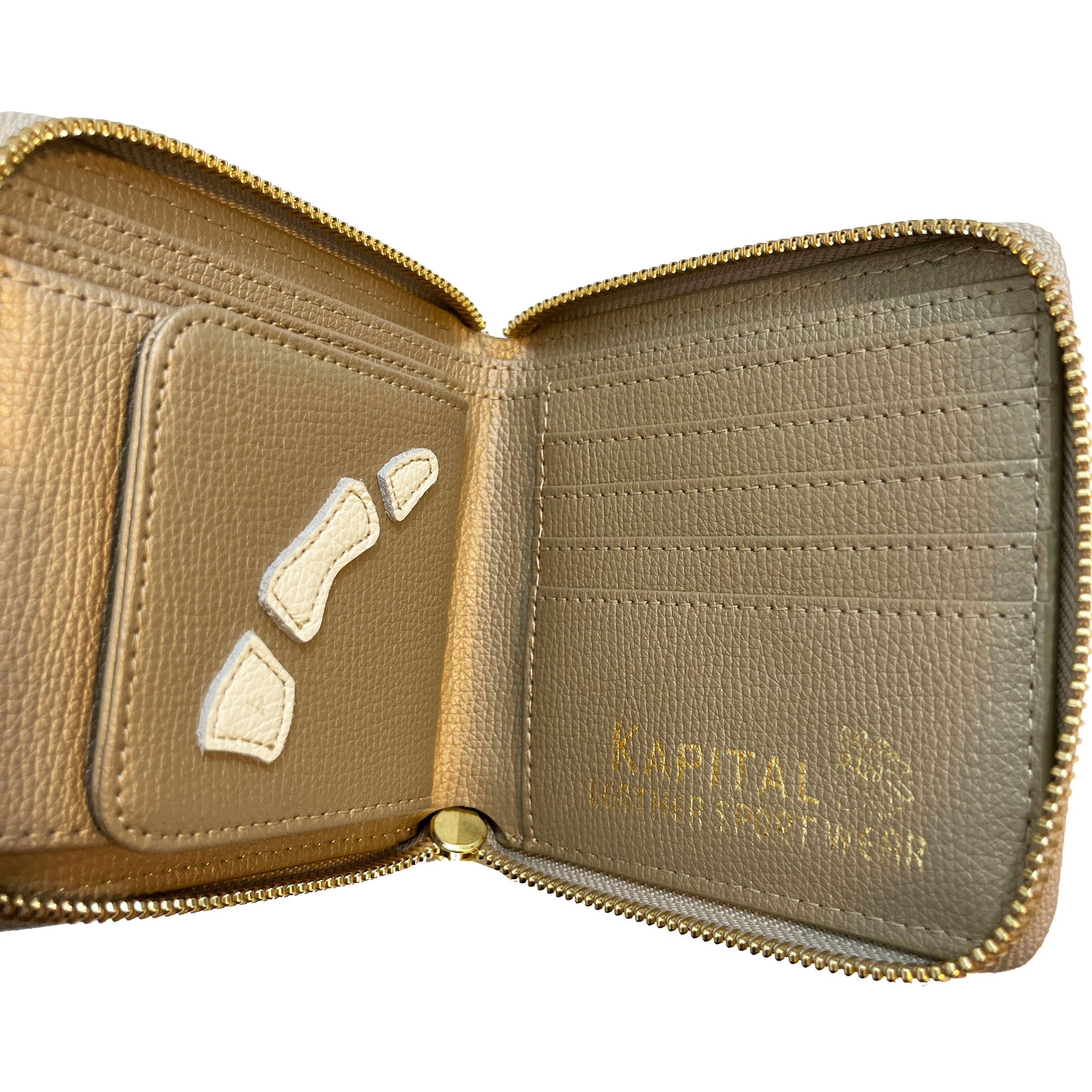 KAPITAL THUMBS UP BONE HAND ZIP WALLET  K2503XG523   Top Gold 