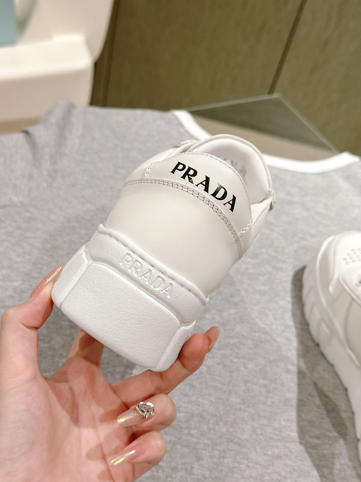 PRA FLATFORM SNEAKERS WHITE CALFSKIN、mysite、Cacoeks