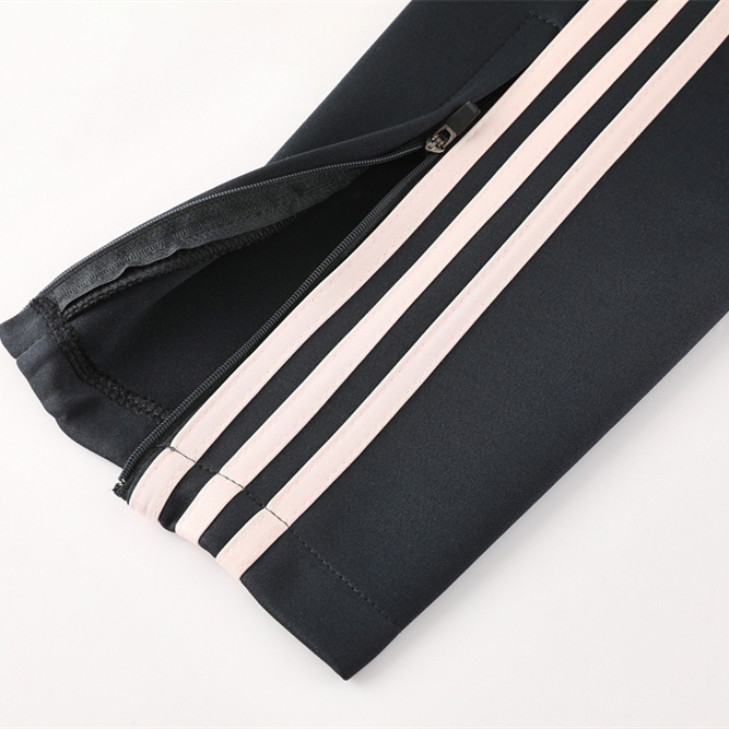 Higojerseys-Real Madrid 24-25 Jacket Training Tracksuit - Light Pink Top and Black Pants