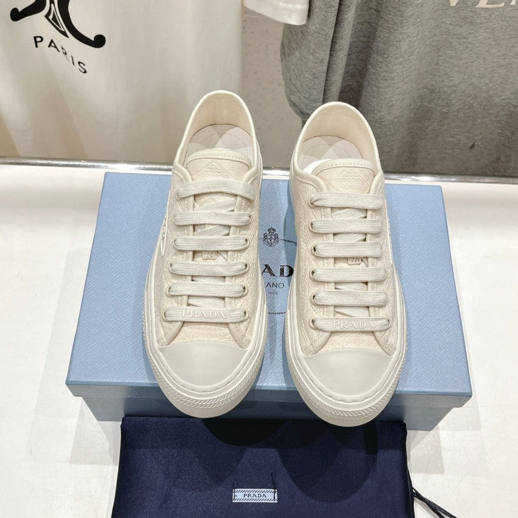 PRA PRINTED COTTON SNEAKERS WHITE CANVAS、mysite、Cacoeks