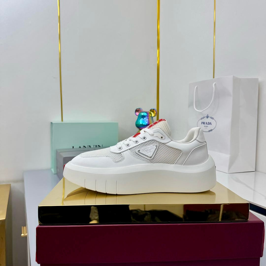 PRADA 25S SNEAKERS IN WHITE CALFSKIN、mysite、Cacoeks