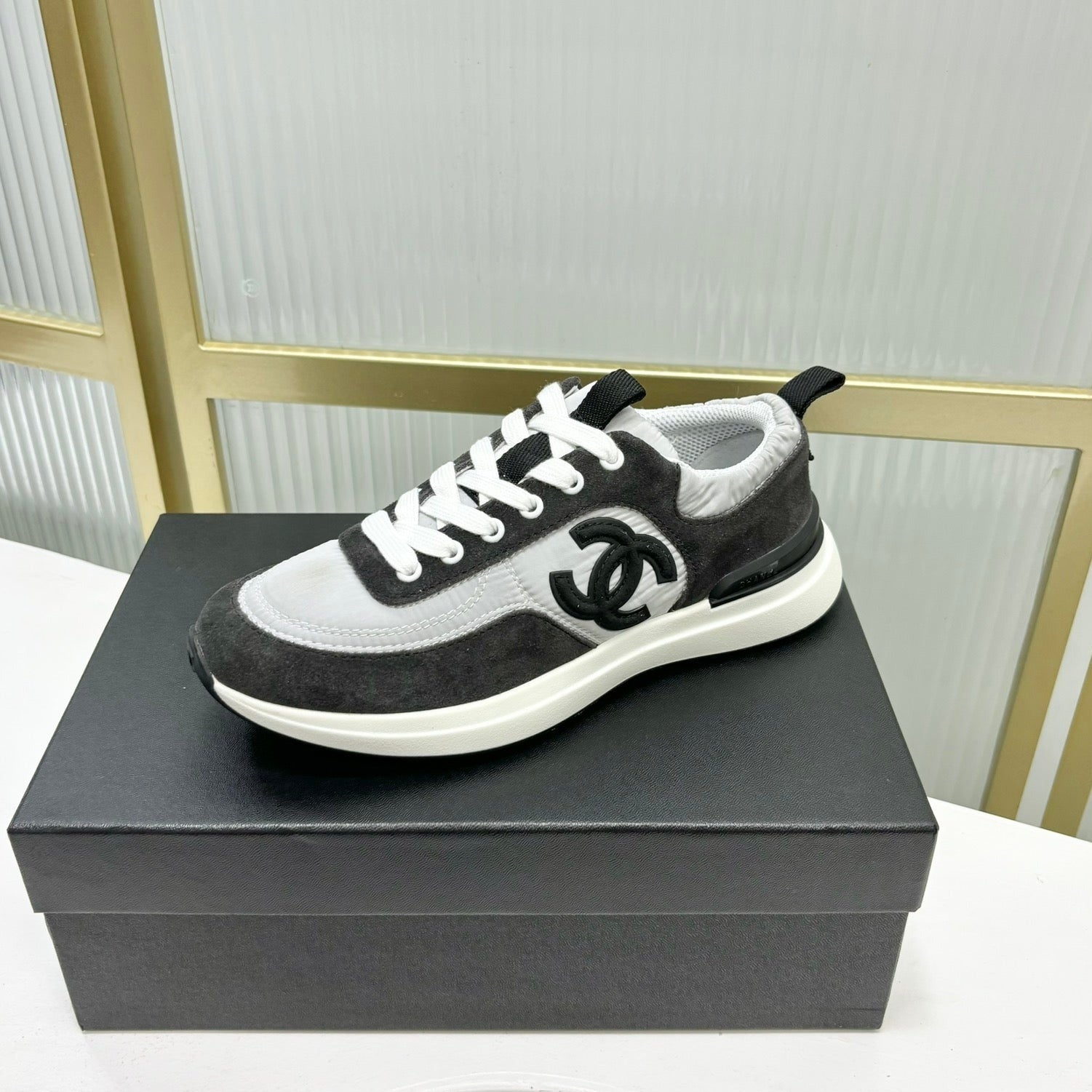 SNEAKER IN BLACK MIX GREY SUEDE、mysite、Cacoeks