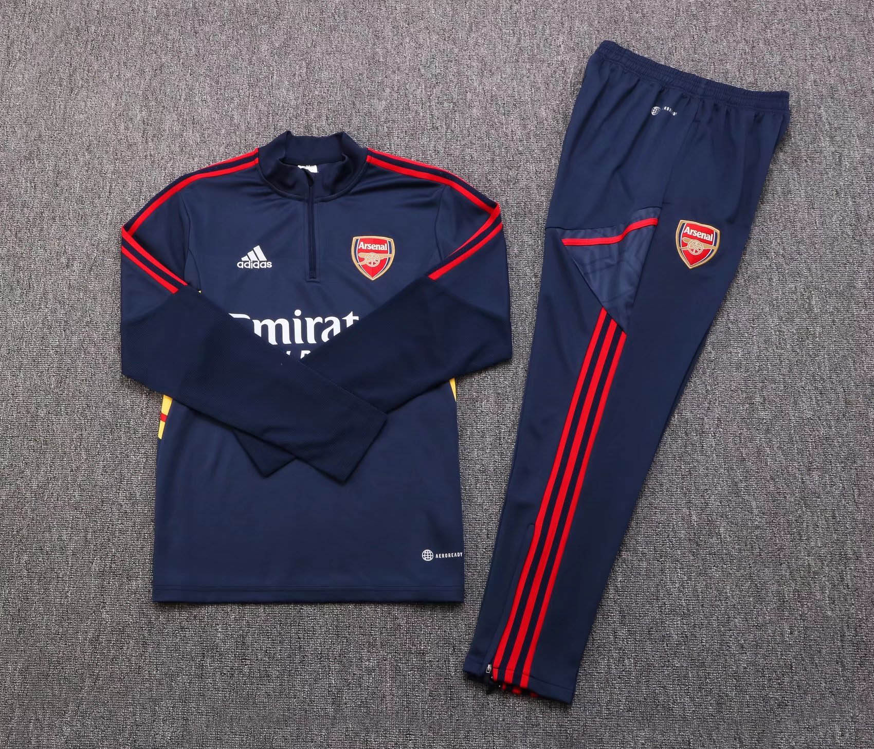 2022/2023 Arsenal Half-Pull Training Suit Royal Blue Football Shirt 1:1 Thai Quality Set:football jersey mysite: unitedjerseyfootball 邓江浪:football