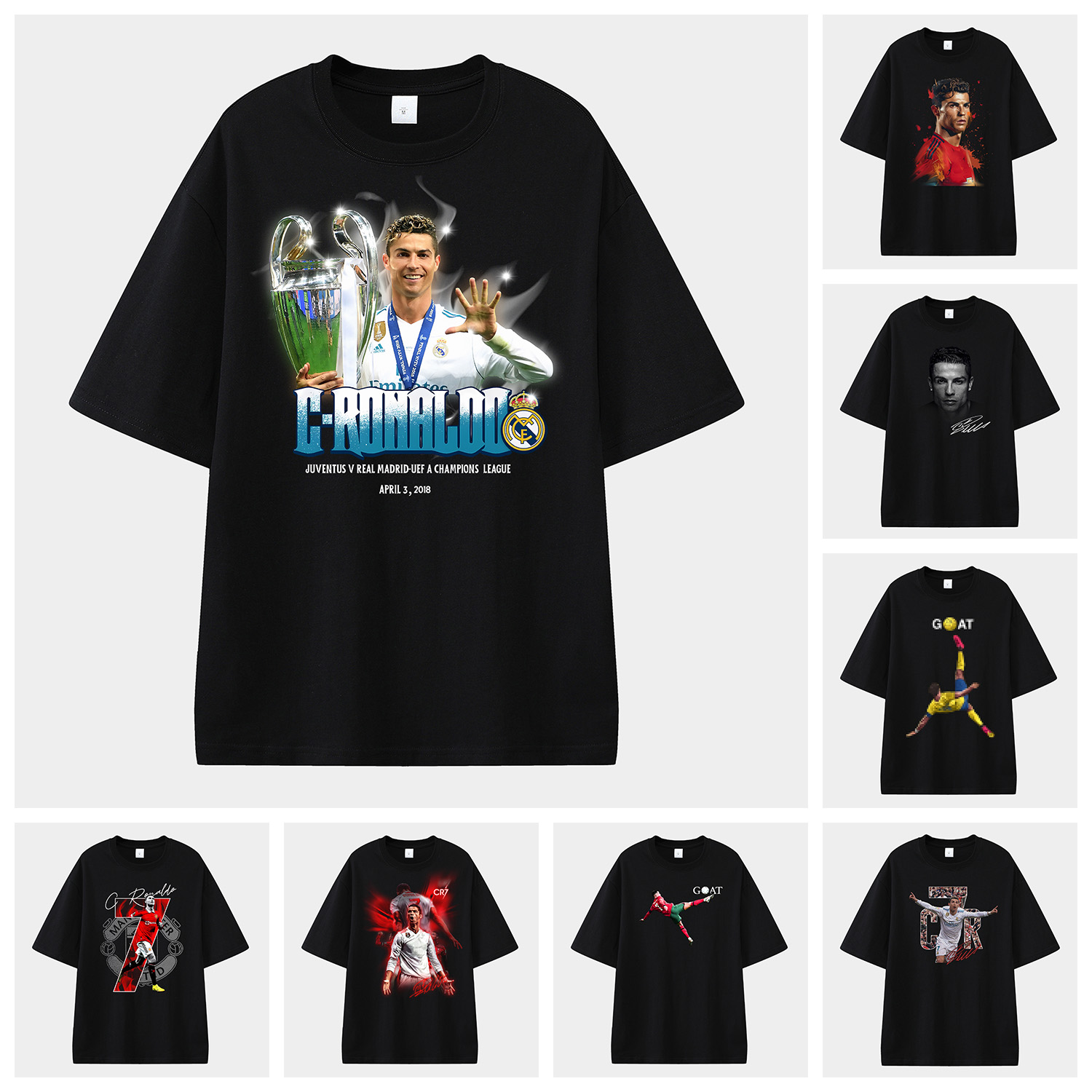 UltraTrikot-Cristiano Ronaldo Portugal Real Madrid Manchester United Unisex Pure Cotton T-shirt