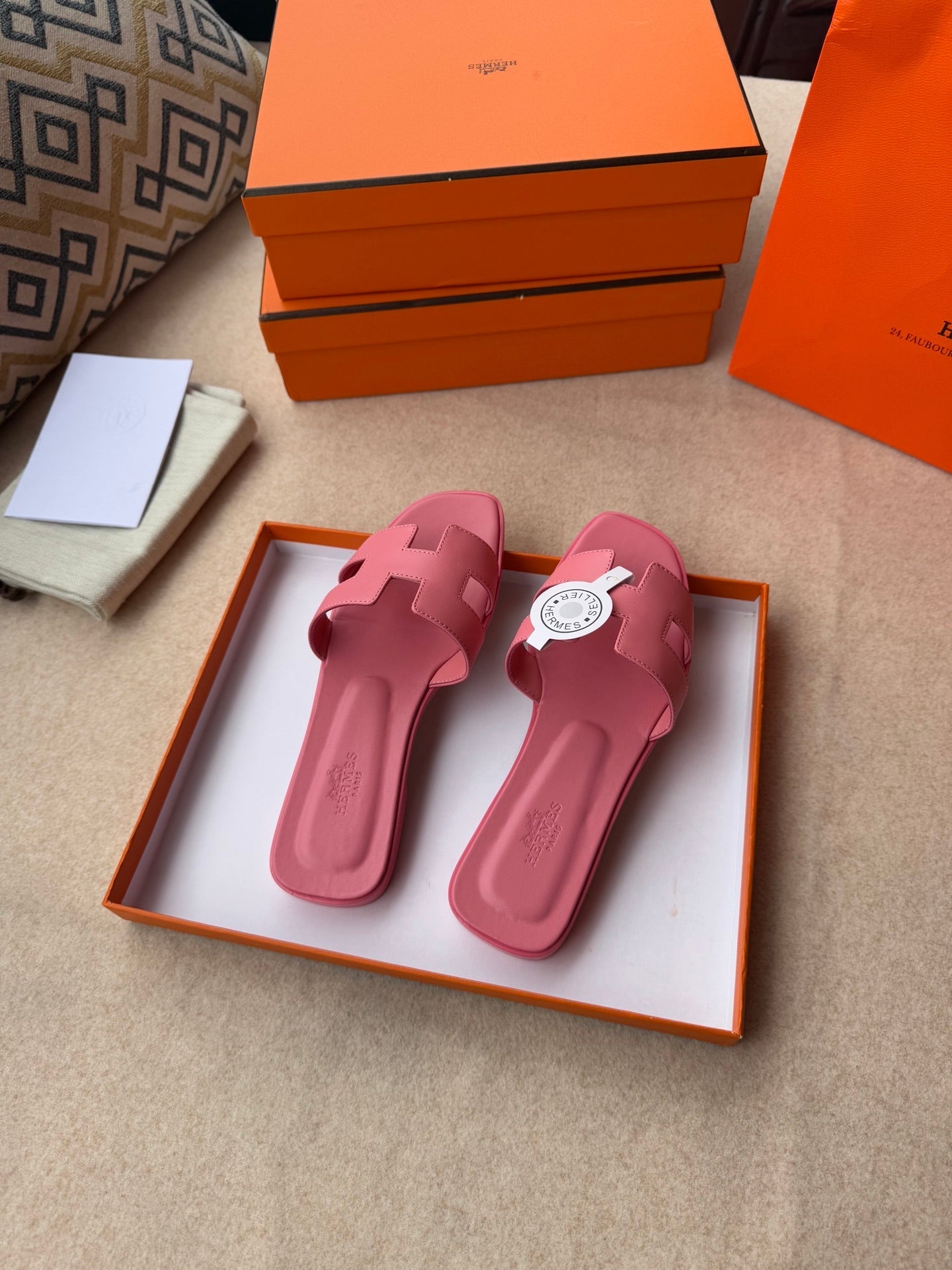 0RAN SANDALS IN ROSE PINK CALFSKIN、mysite、Cacoeks