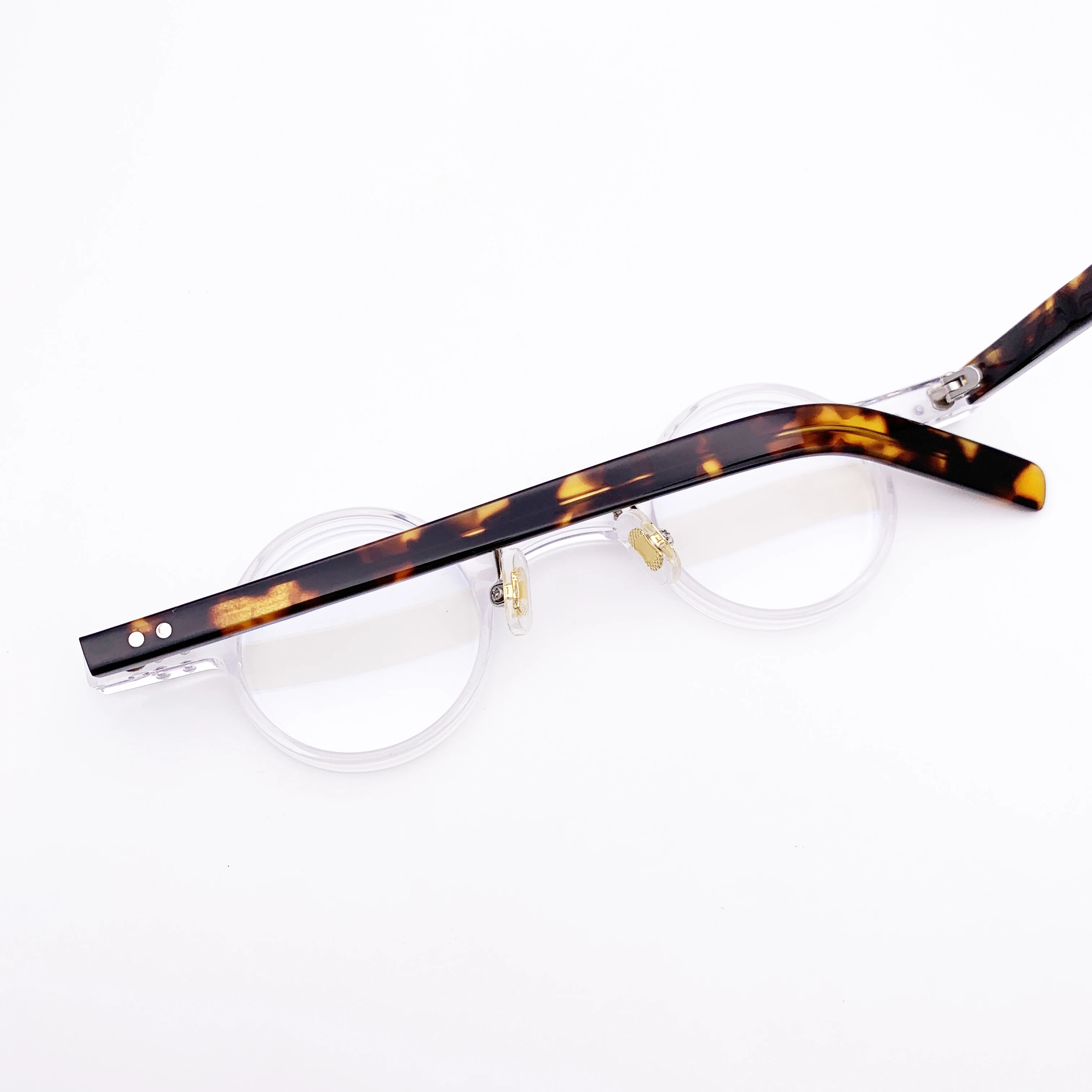 Belight Optical  Fancy Vintage Retro Acetate Mini Round Shape Transparent Grey Design Spectacle Frame Precription Lens HP207