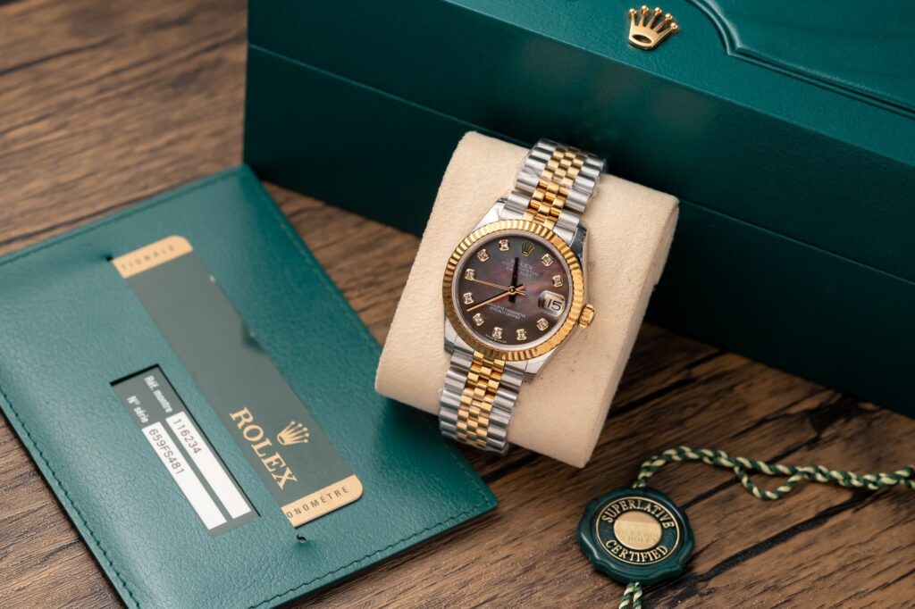 Đồng Hồ Rolex Nữ DateJust 278273 Replica 11 Mặt Xà Cừ Tím 31mm (4)