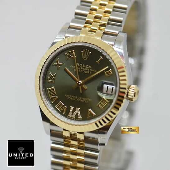 Datejust Green Jubilee Replica 4 Rolex Green Dial Roman Jubilee Bracelet Replica white background