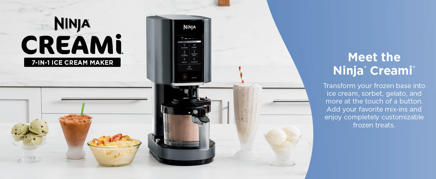 Simply freeze custom ingredients and transform them into ice cream, sorbet, milkshakes, and more.