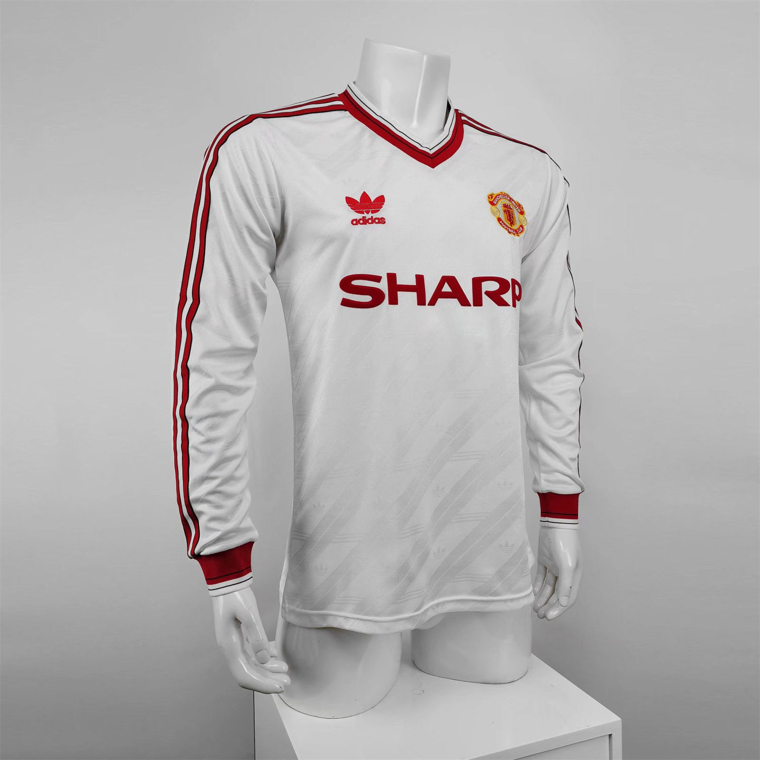 Higojerseys-Retro Manchester United 86-88 Away Long Sleeve Jersey