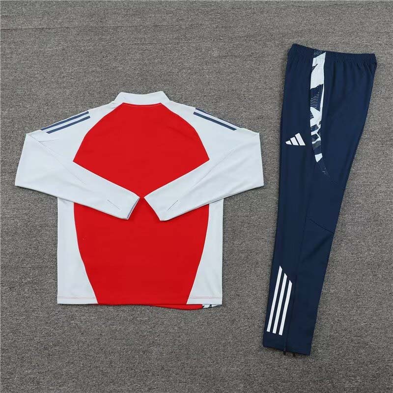 2024/2025 Arsenal Half-Pull Training Suit Red and White Football Shirt 1:1 Thai Quality Set:football jersey mysite: unitedjerseyfootball 邓江浪:football