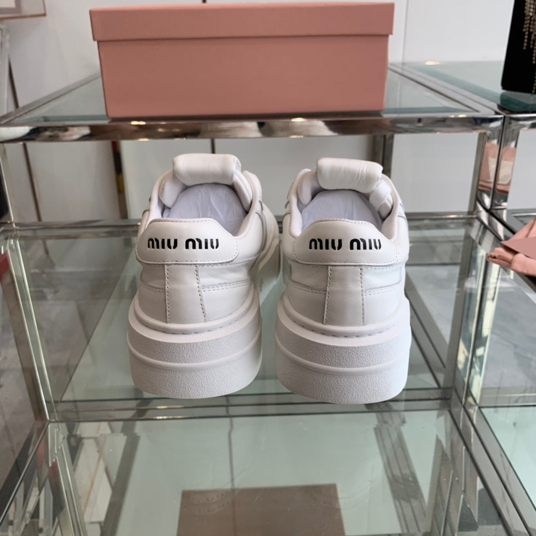 Sneakers Thick-soled White Cowhide、mysite、Cacoeks