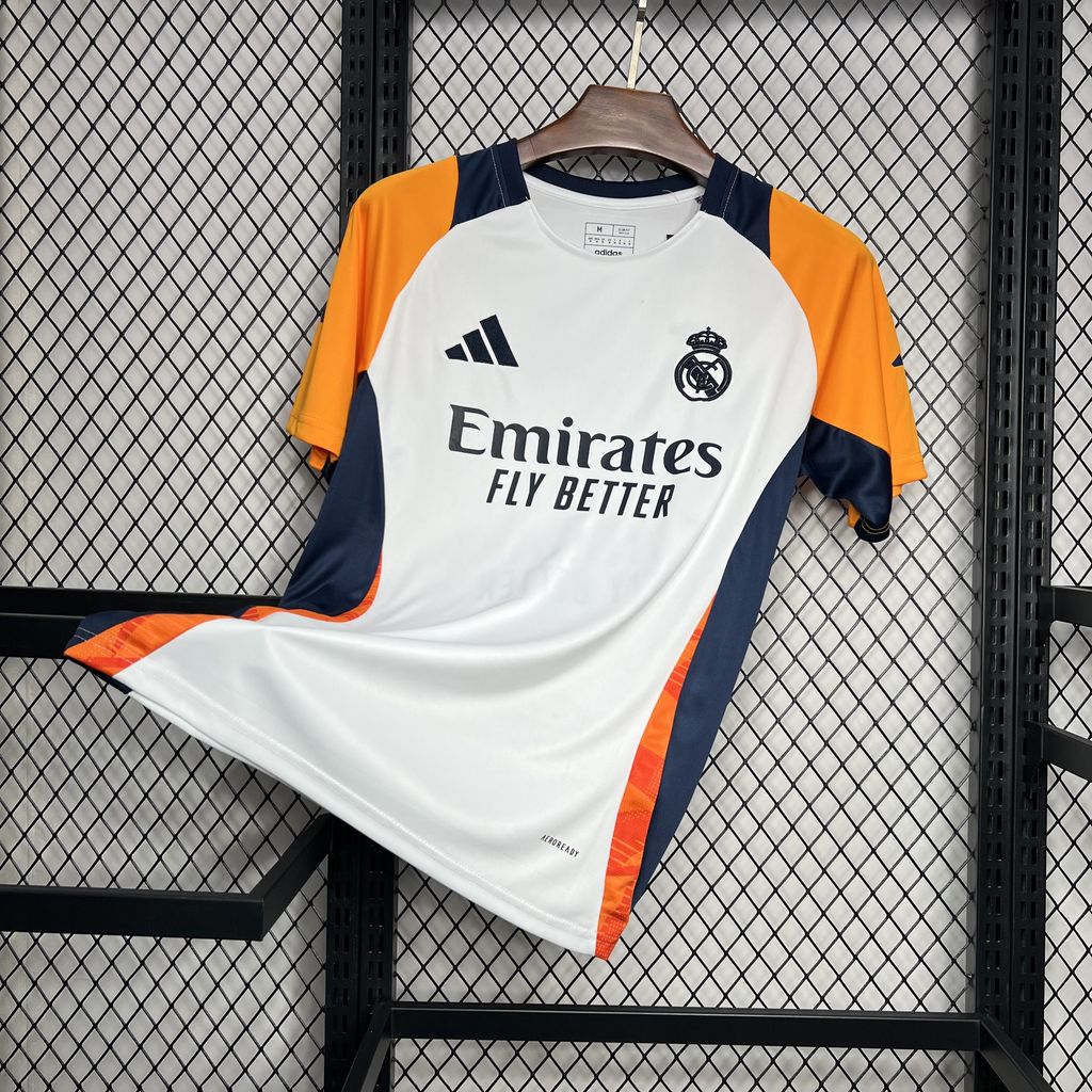 ManixJersey.com | Real Madrid 24-25 White Pre-Match Jersey - Fans Version -Customize Name, Number and Patch | Worldwide Shipping
