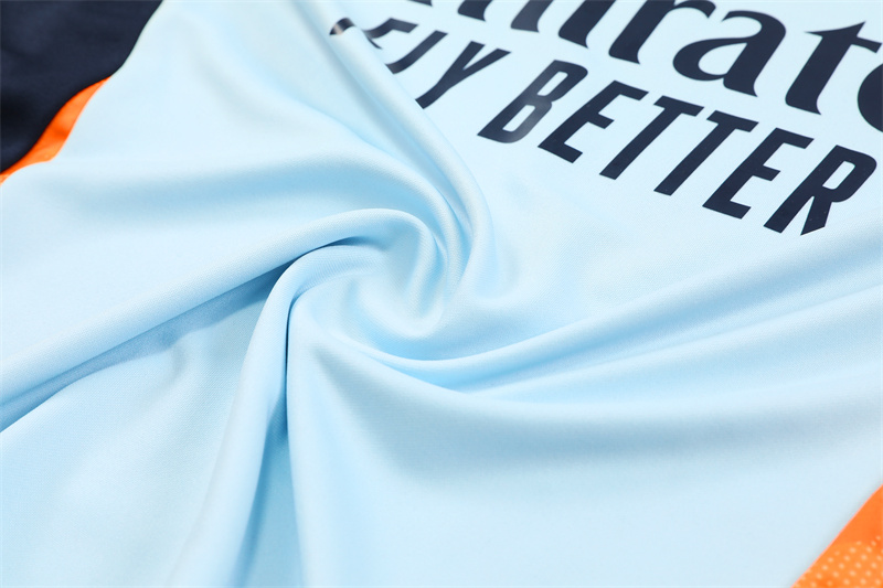 ManixJersey.com | Real Madrid 24-25 Long Sleeve Training Set - Blue & Orange -Customize Name, Number and Patch | Worldwide Shipping