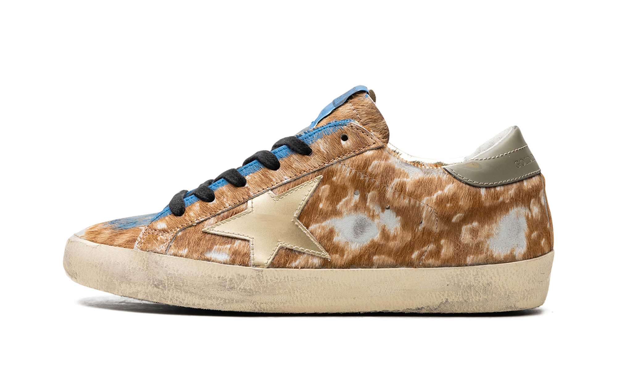 SUPER-STAR LEOPARD HORSY UPPER PAINTED NABUK TOE MIRROR STAR SHINY HEEL "LEO HAZELNUT LIGHT GREY GOLD GREY BLUE"、mysite、Cacoeks