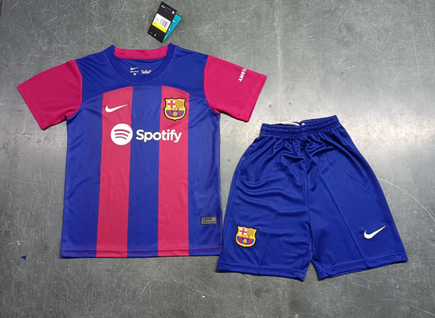 23/24 Barcelona Home Football Shirt Kids Size Suit-mysite Custom Football Kit- Nextkits