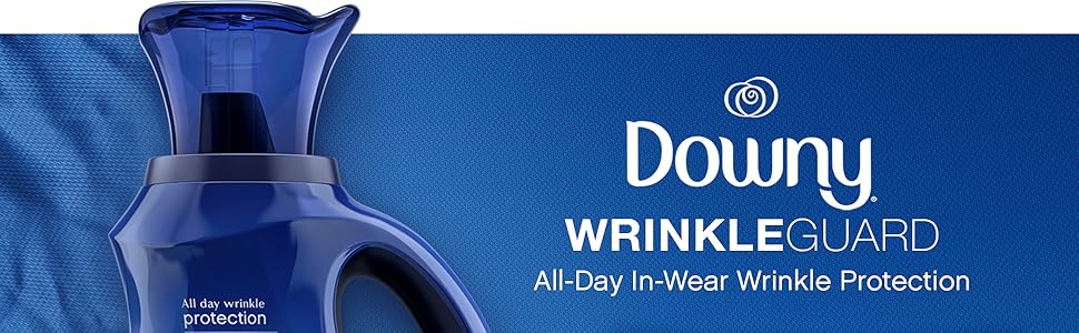 downy wrinkleguard all day in wear wrinkle protection, downy wrinkle guard, downy fabric conditioner