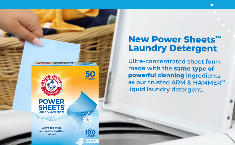 New Power Sheets Laundry Detergent Ultra-concentrated sheet form