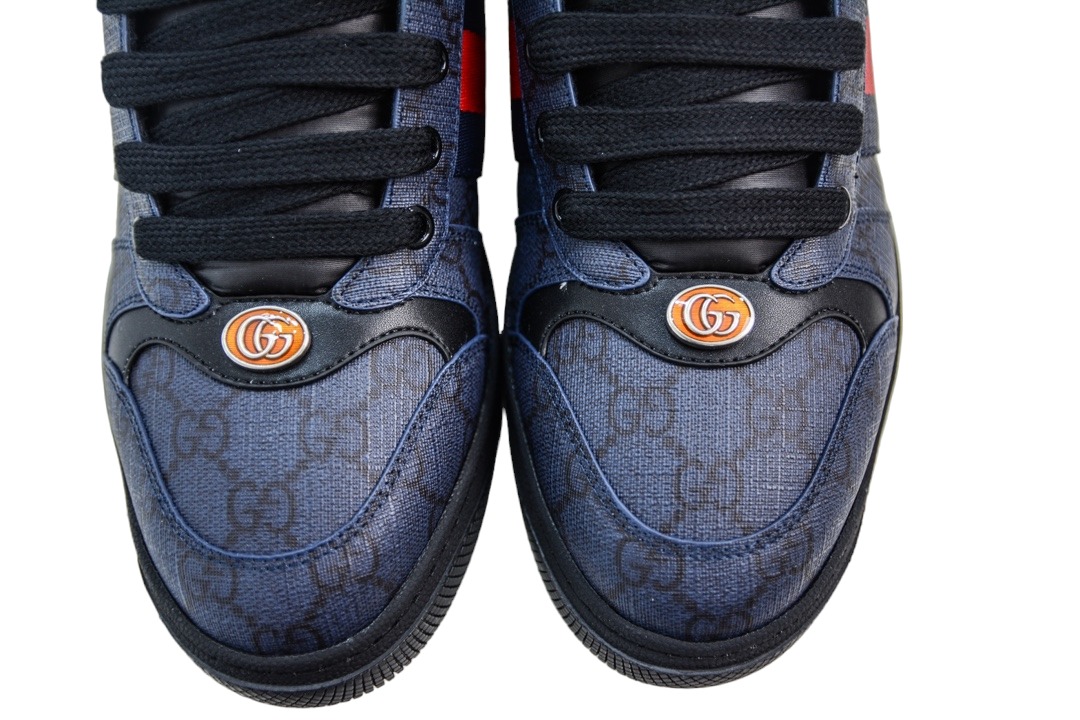 Gucci Screener Sneaker Blue and Dark Blue GG Supreme Canvas、mysite、Cacoeks