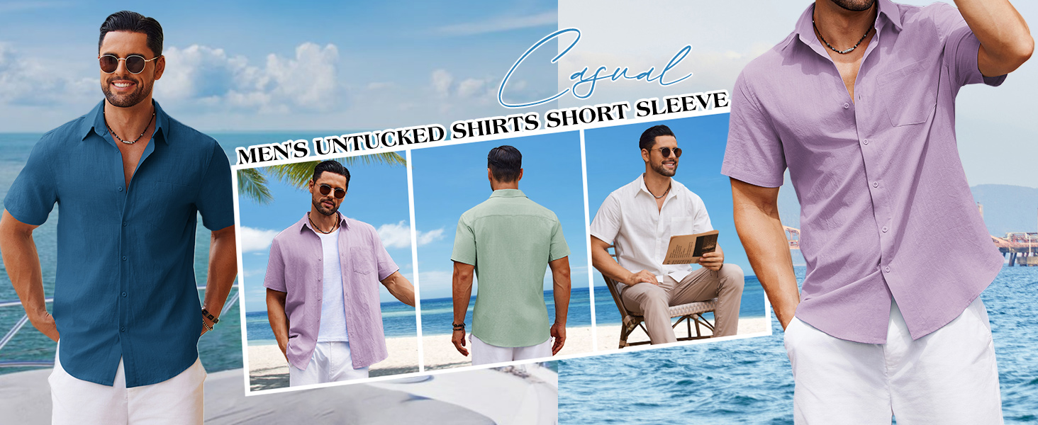 coofandy mens shirts short sleeve casual