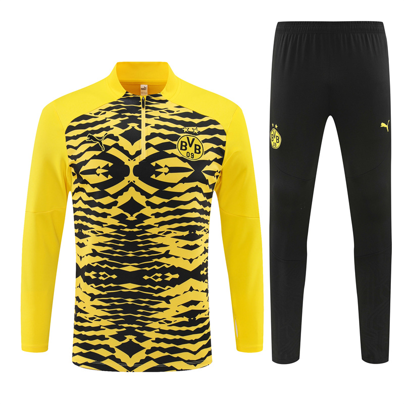 Higojerseys-Dortmund 24-25 Long Sleeve Training Set - Yellow Camouflage