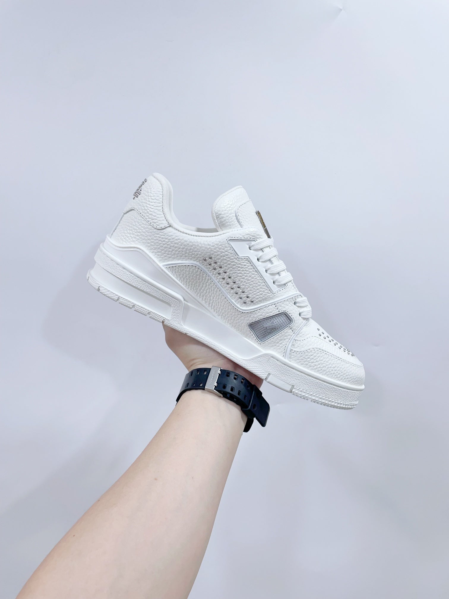 TRAINER SNEAKER IN WHITE CALFSKIN、mysite、Cacoeks