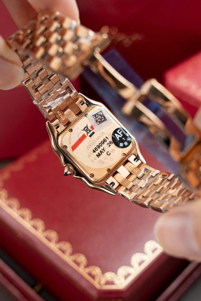 Đồng Hồ Cartier Panthere W2PN0007 Fake 11 Mạ Vàng Hồng Mặt Trắng 27x37mm (2)