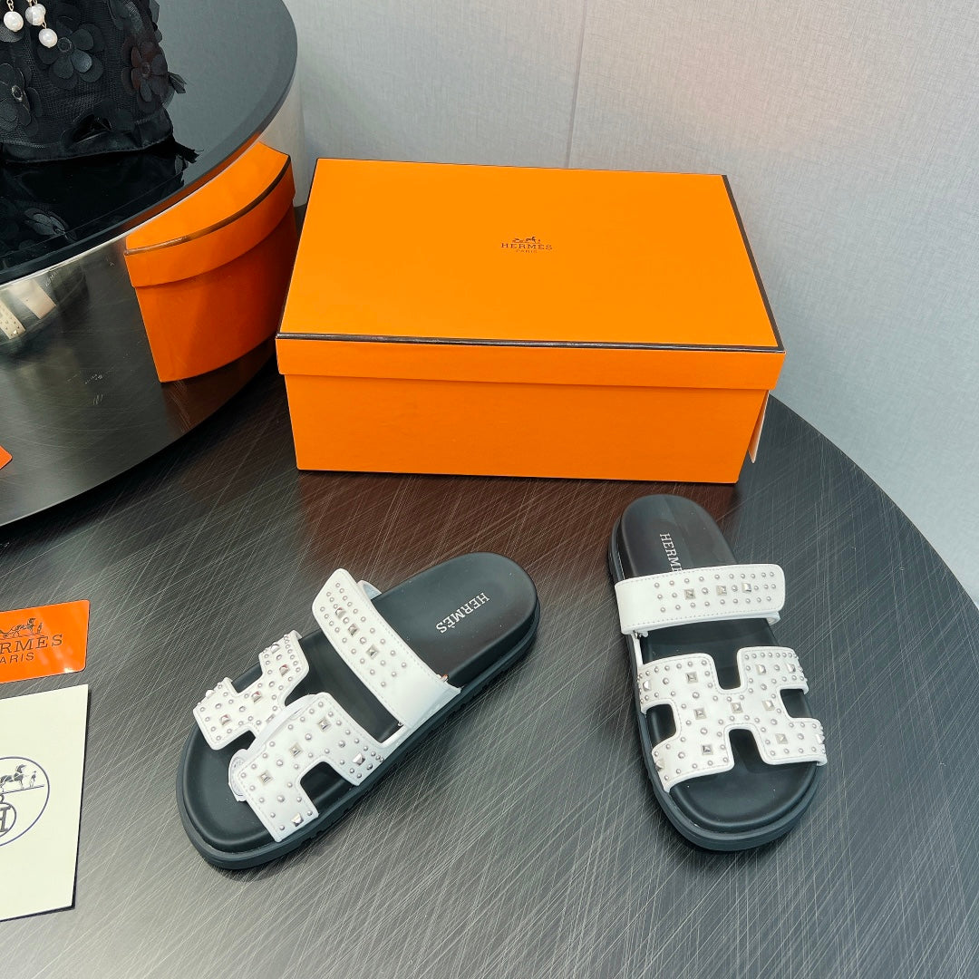 CHYPRE SANDAL WHITE MIX BLACK CALFSKIN SPECIAL、mysite、Cacoeks