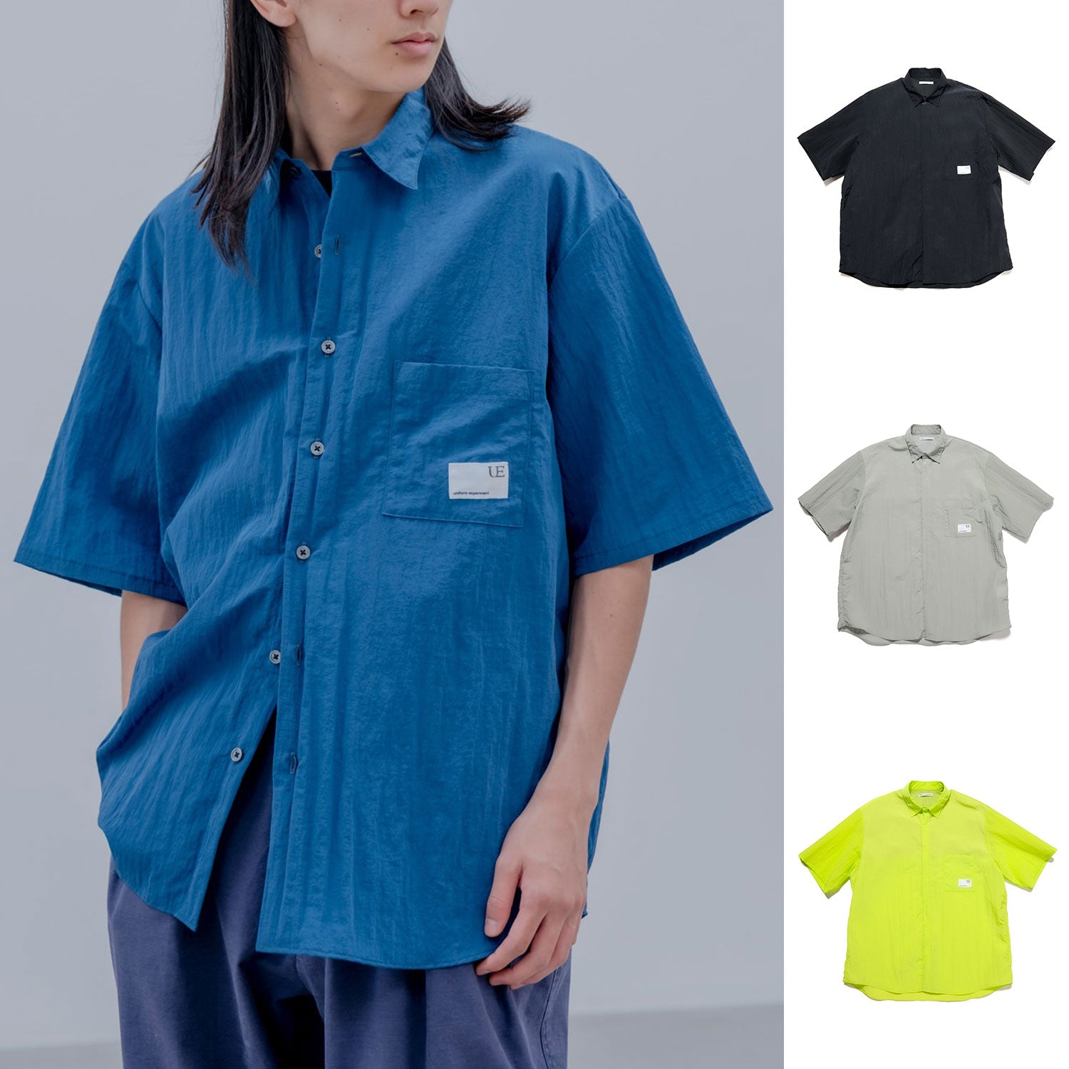uniform experiment 25S/S CRYSTAL NYLON VENTILATION SHIRT  UE-250021 