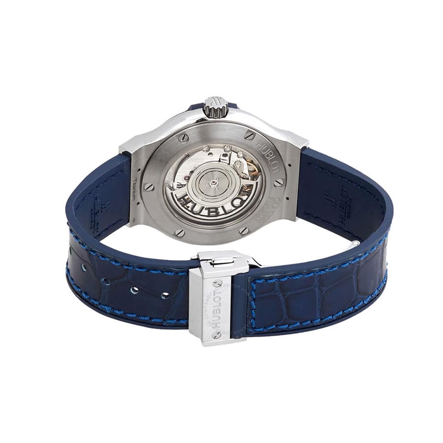 hublot classic fusion automatic blue sunray dial titanium 565 nx 7170 lr replica 1