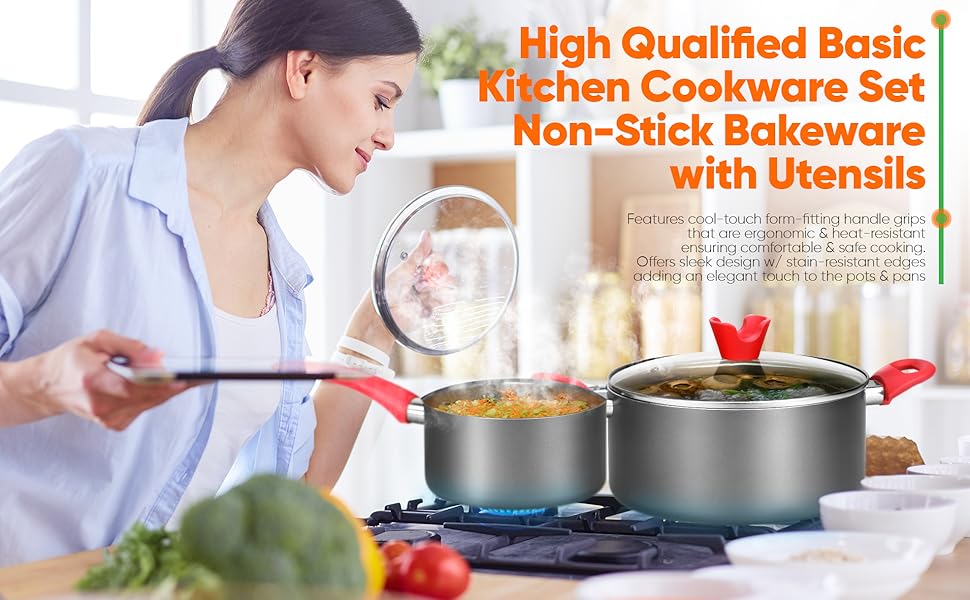 Non-Stick Bakeware;Kitchenware;Pots & Pans;High qualified Basic Kitchen Cookware Set;Cookware