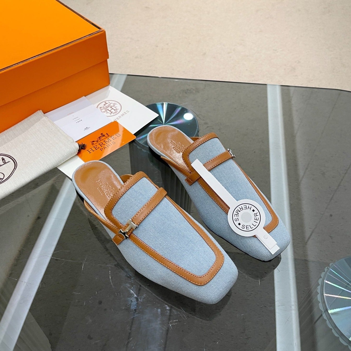 GROUPIE MULE TAWNY MIX SKY LAMBSKIN、mysite、Cacoeks