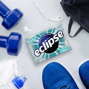Wrigley's Eclipse gum features a refreshing cool flavor