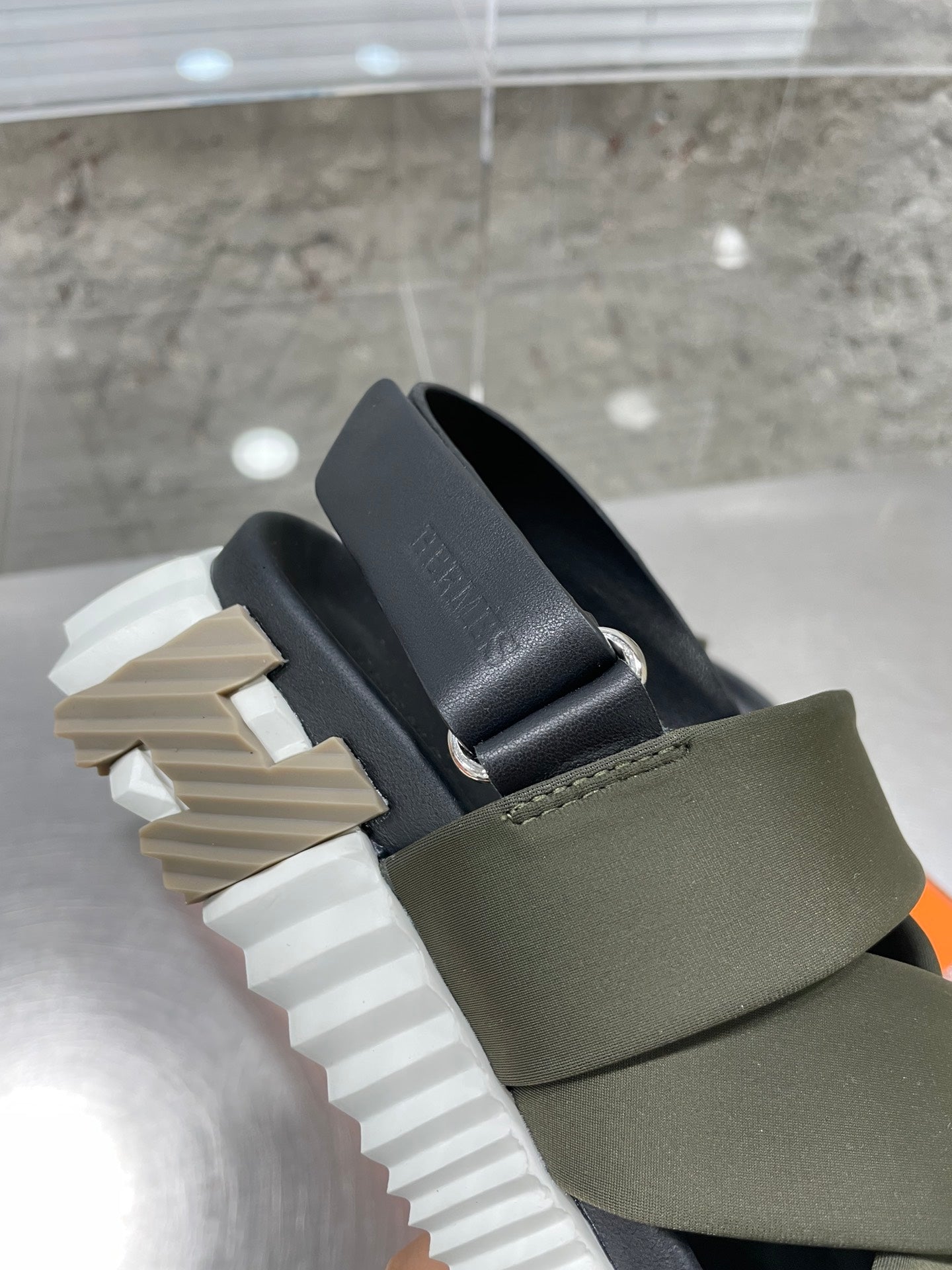 ELECTRIC SANDAL BLACK MIX DARK ARMY CALFSKIN、mysite、Cacoeks