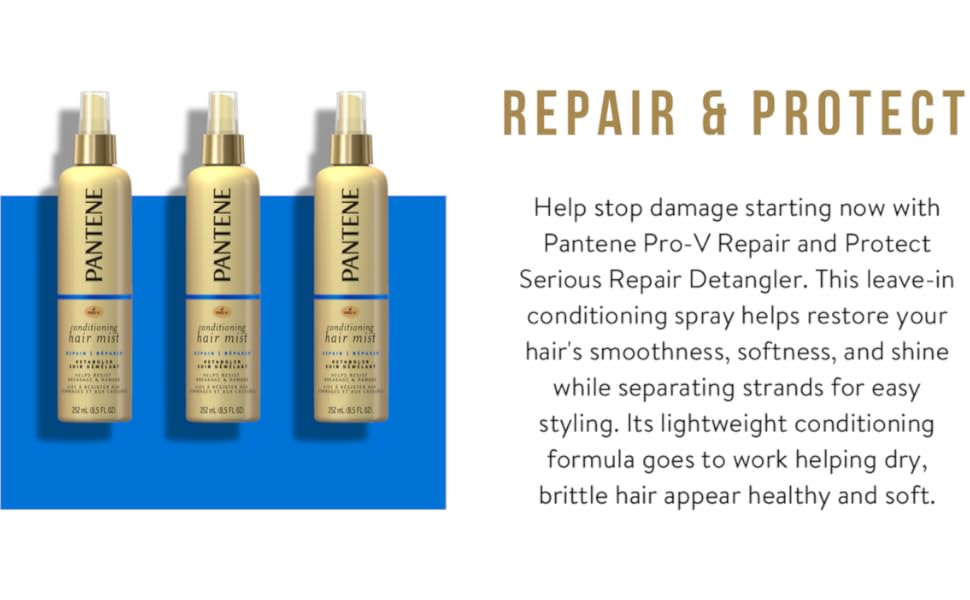 repair and protect conditioning spray detangler leave in conditioner mist hair treatment soften