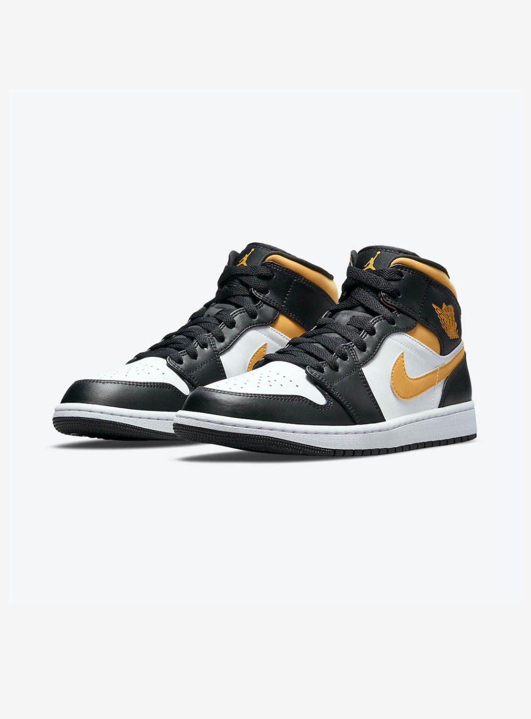 Air Jordan 1 Mid White Pollen Black、JORDAN、Cacoeks