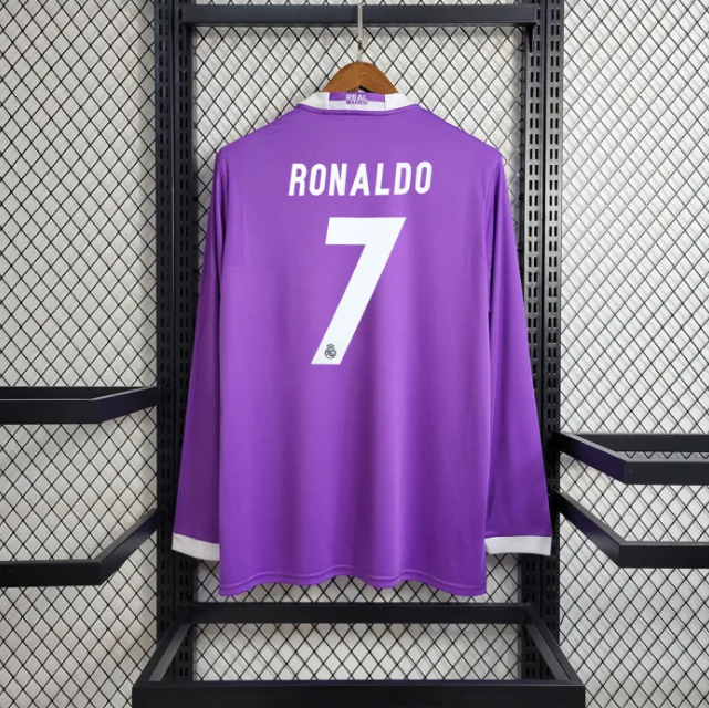 2016/2017 Retro Long Sleeve Real Madrid Away:football jersey mysite: unitedjerseyfootball 邓江浪:football
