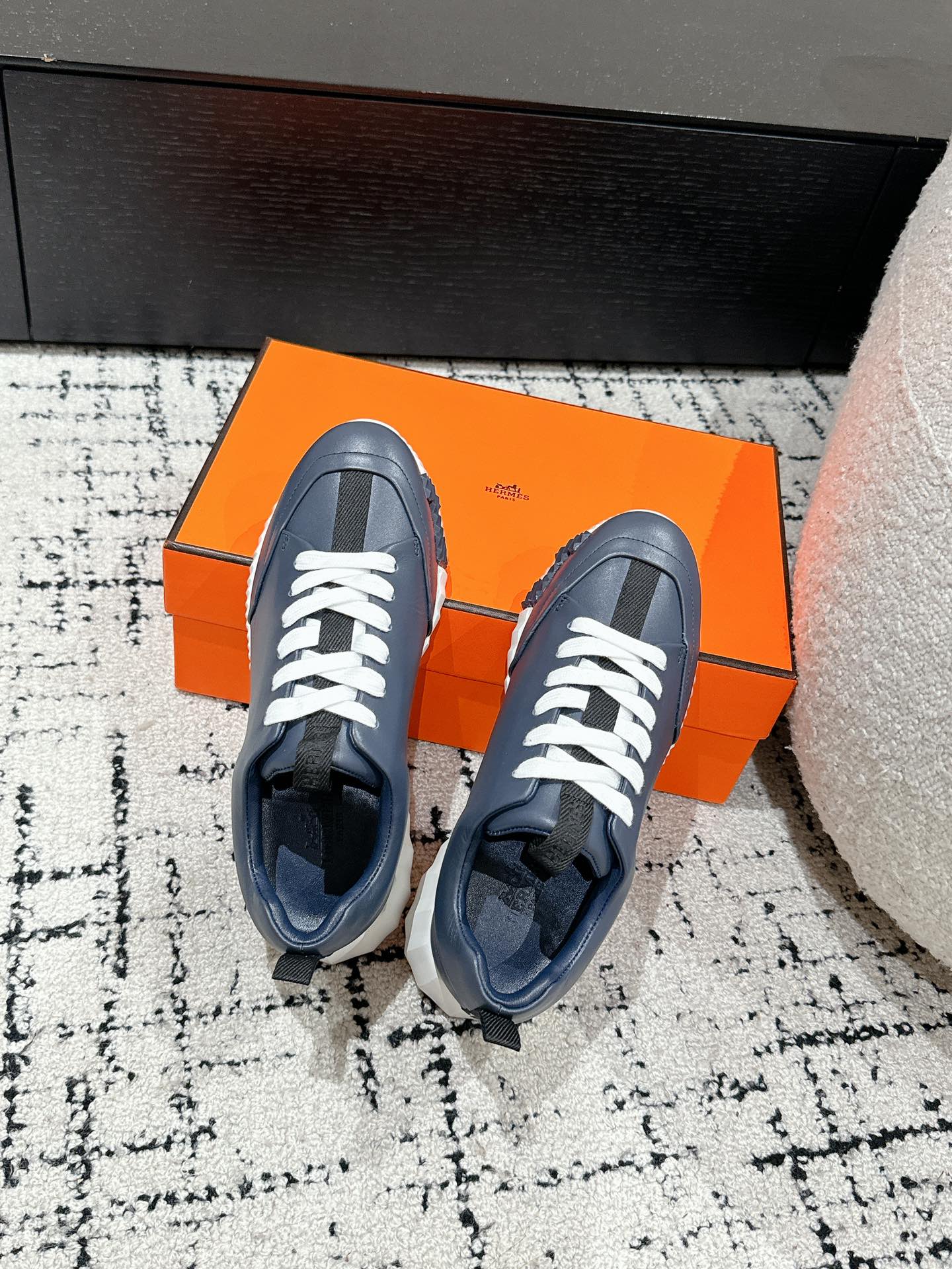 BOUNCING SNEAKER IN SPACE BLUE CALFSKIN、mysite、Cacoeks