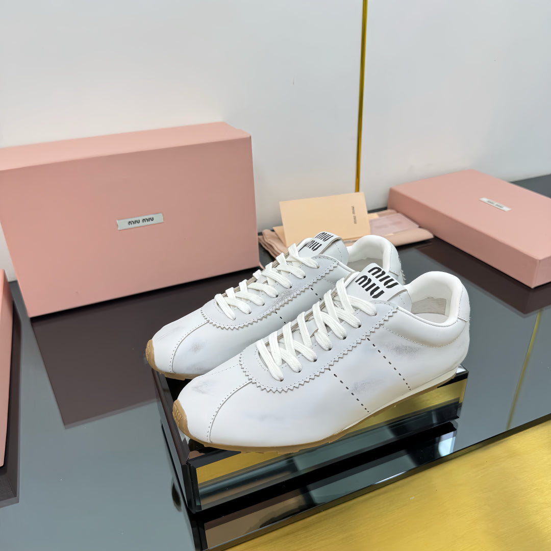 PLUME NAPPA SNEAKERS IN WHITE CALFSKIN、mysite、Cacoeks