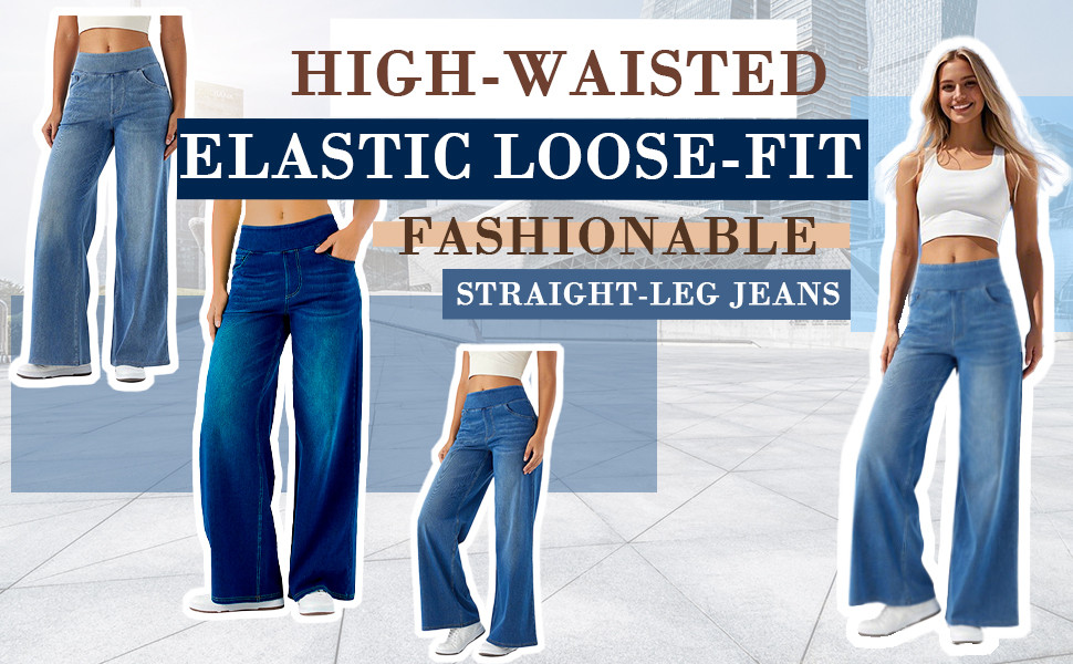 high waisted wide leg jeans for women