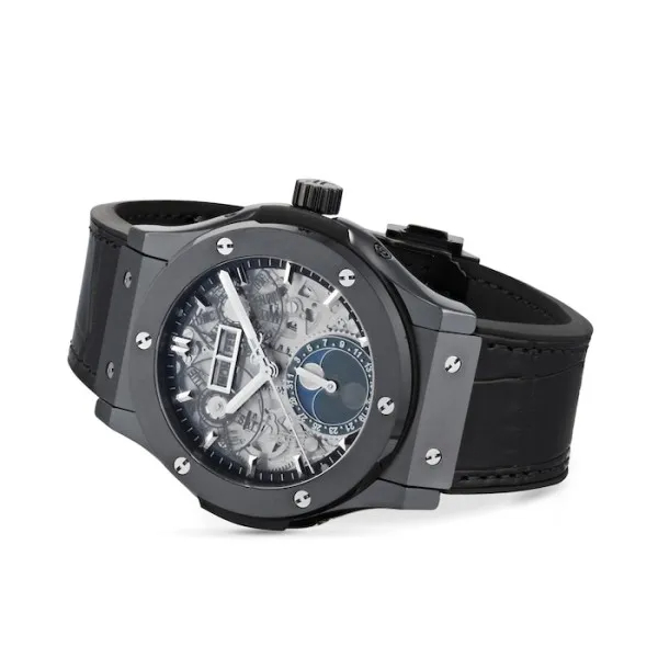 Hublot Classic Fusion Ref. 547.CX.0170.LR Super Clone Watch – Black Ceramic Black Dial Leather Strap Fake Replica