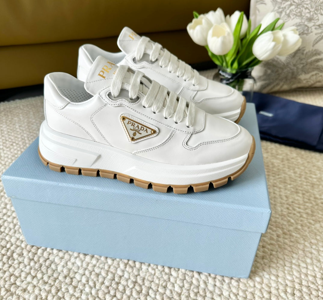 PRA THICK SOLE SNEAKER WHITE CALFSKIN、mysite、Cacoeks