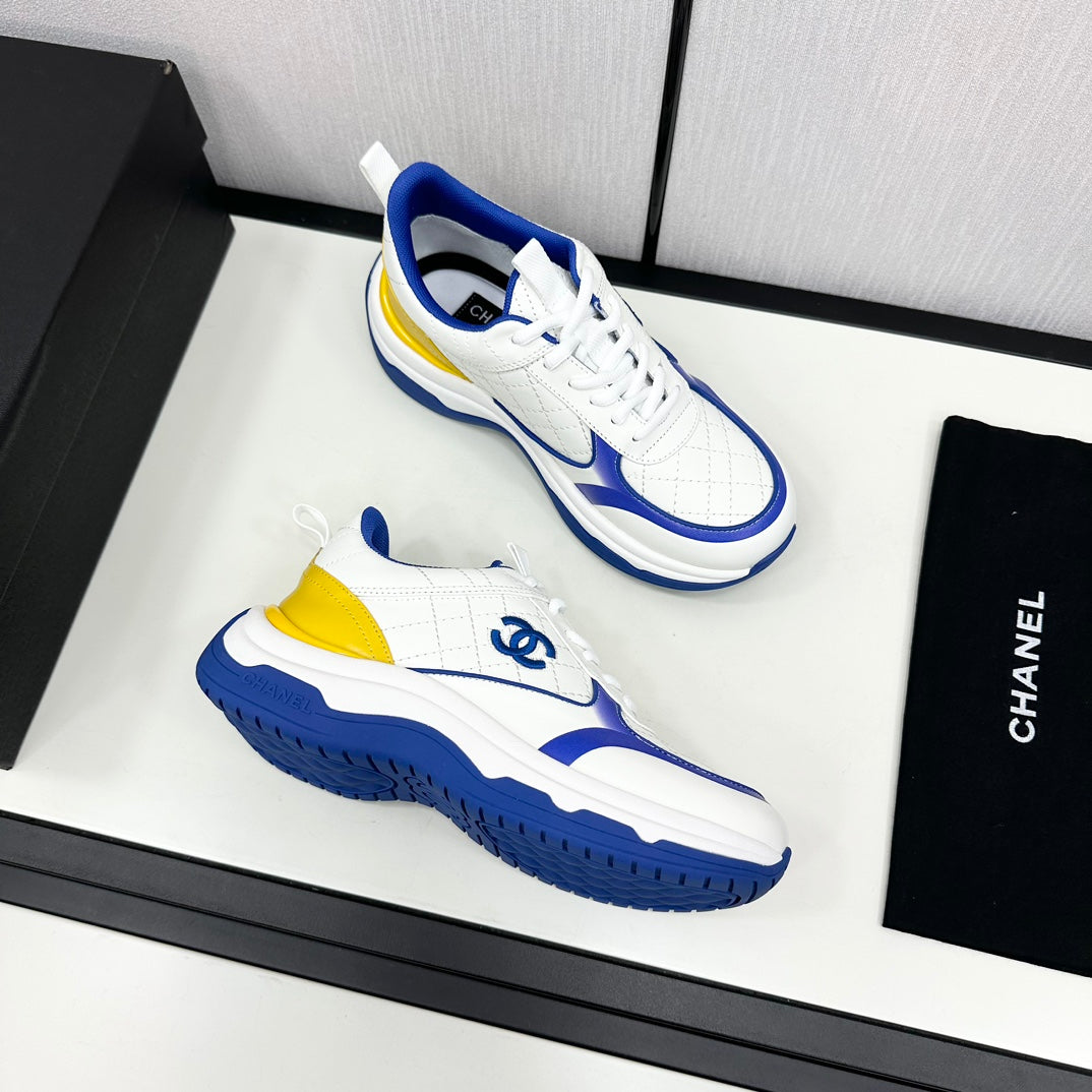CC SNEAKER IN WHITE MIX COBALT BLUE EMBROIDERED LAMBSKIN、mysite、Cacoeks