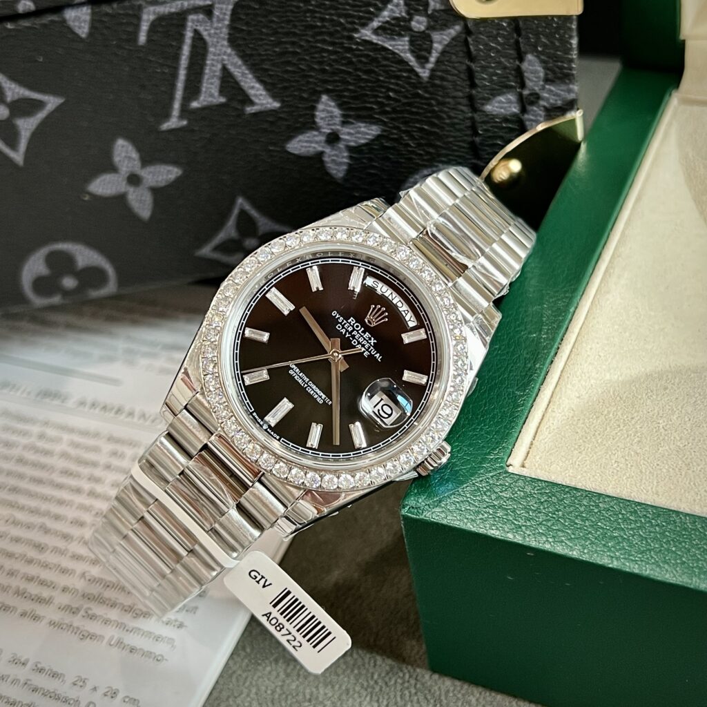 Đồng Hồ Rolex Nam Đính Kim Cương Moissanite Day-Date Rep 11 40mm (1)