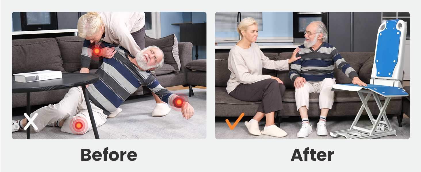 how to lift elderly person from floor