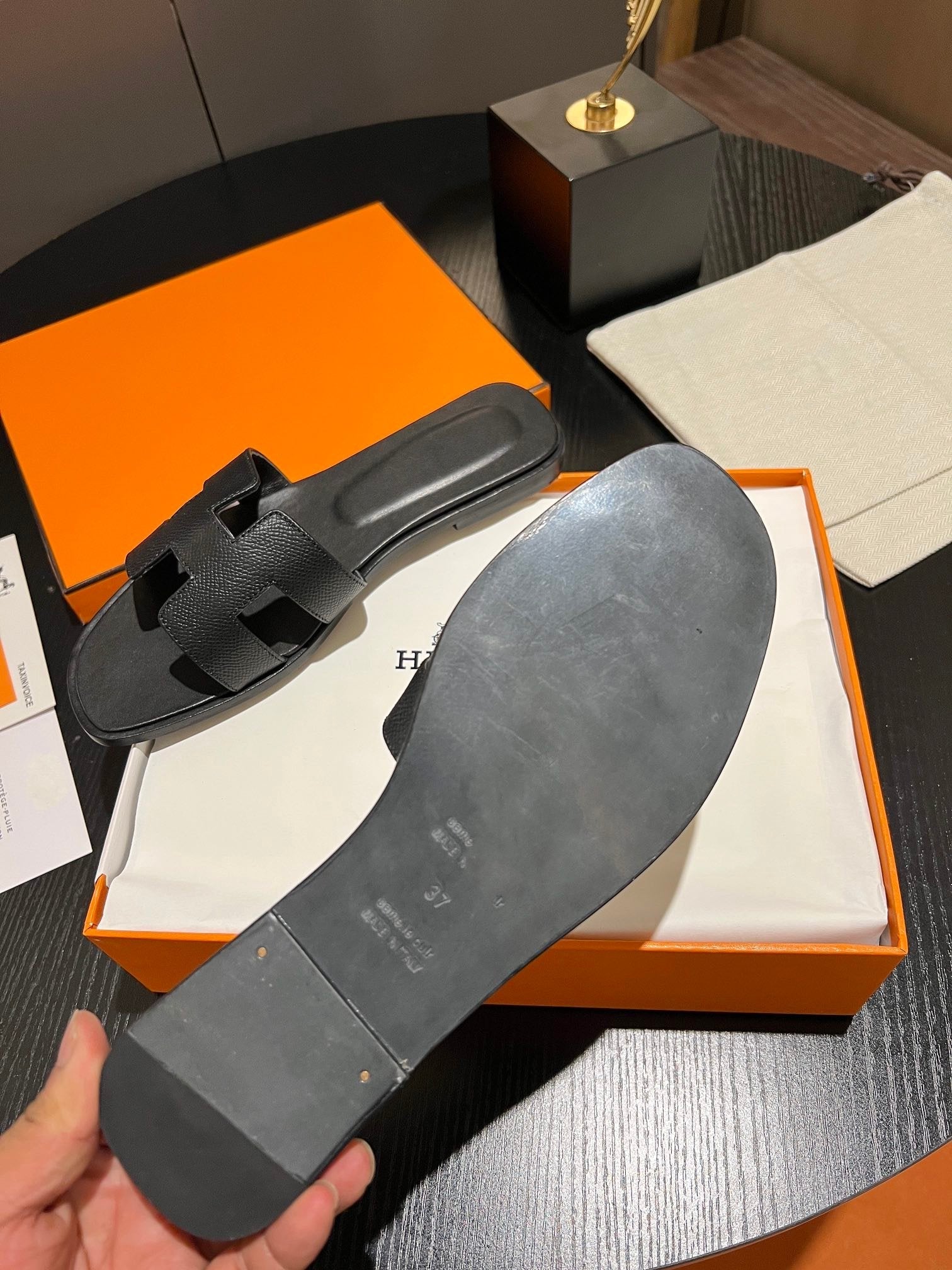 0RAN SANDAL Leather Black、mysite、Cacoeks