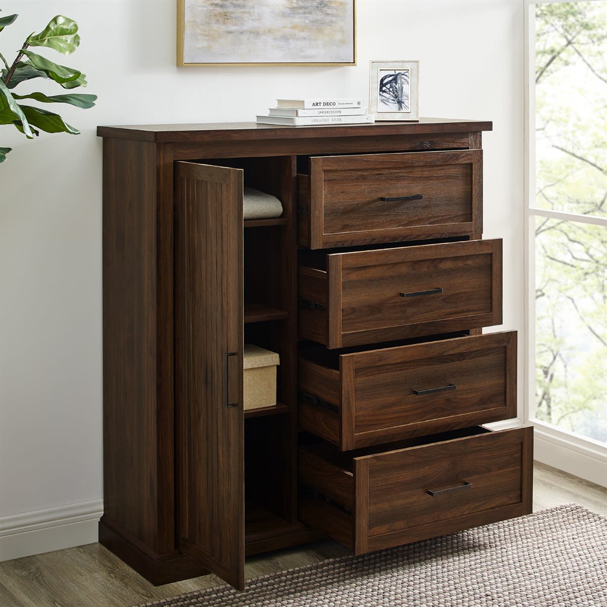 45" 4 Drawer Grooved Wardrobe