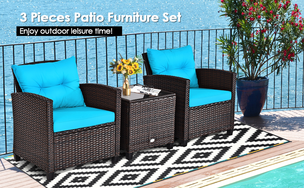 3 piece patio furniture set