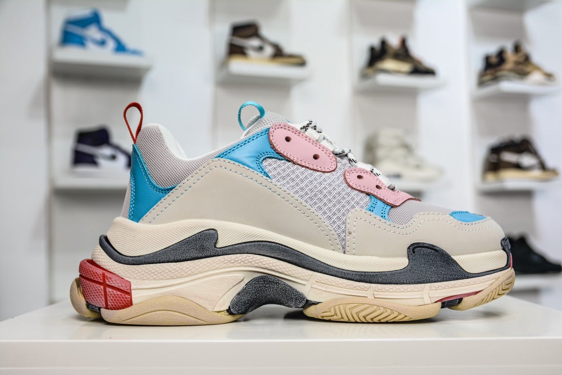 Balenciaga Triple S Sneaker White Blue Pink、mysite、Cacoeks