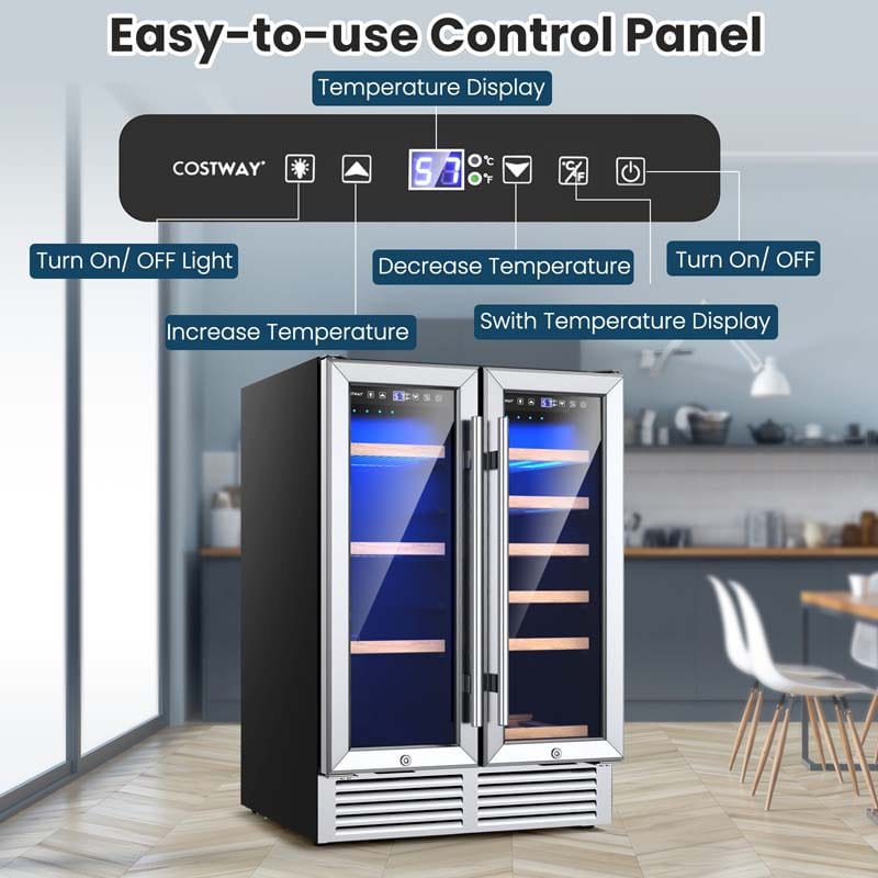 Eletriclife 24 Inch Dual Zone Wine and Beverage Cooler